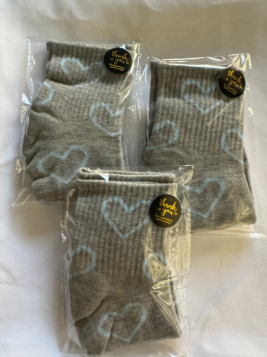 Grey Heart Socks