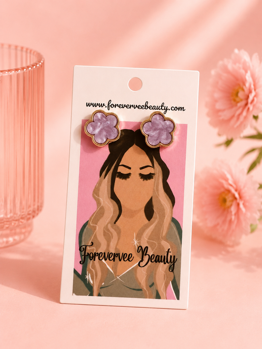 Purple Flower Earings