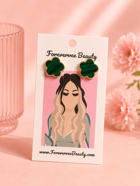 Green Flower Earings