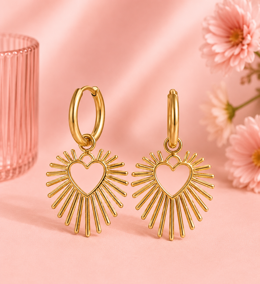 Golden Heart Earrings
