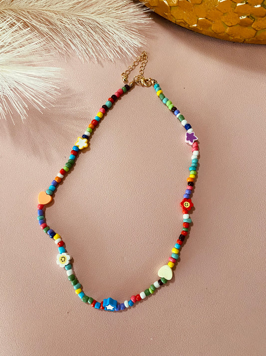 Rainbow Happy Face Necklace